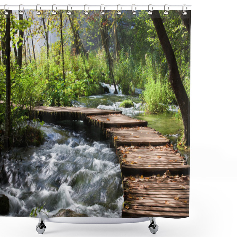 Personality  Forest Stream Scenery Shower Curtains