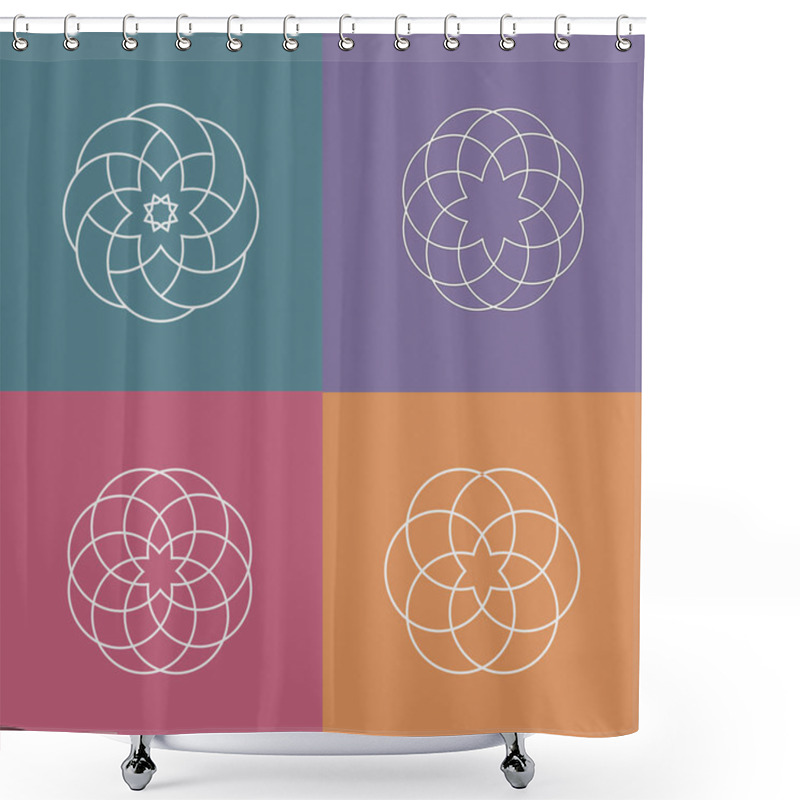 Personality  Linear Pattern Logos Shower Curtains