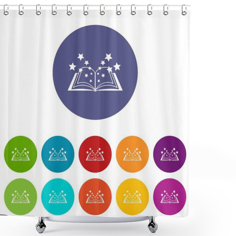 Personality  Magic Book Set Icons Shower Curtains