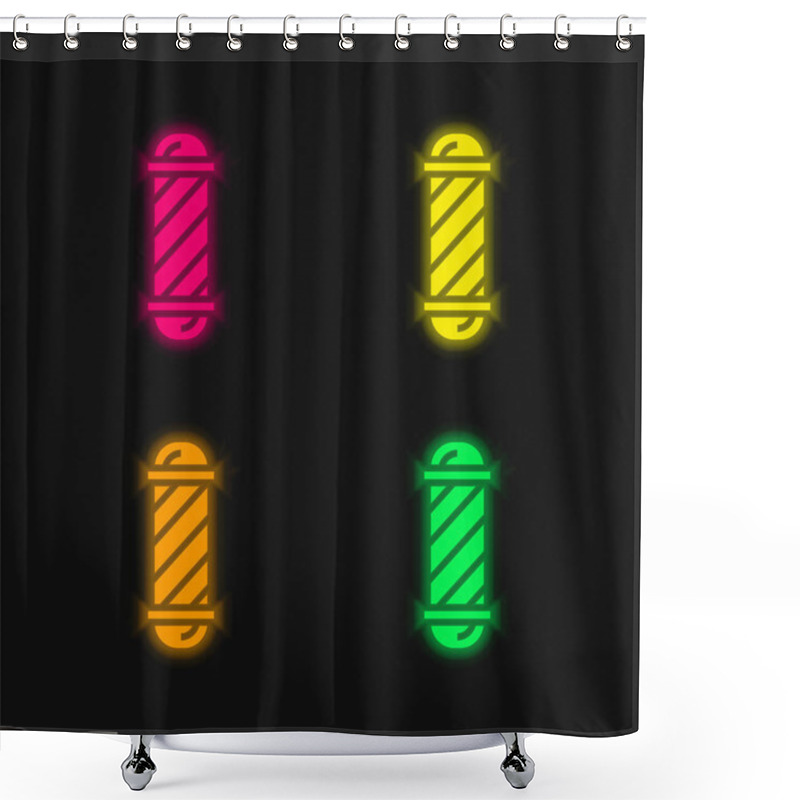 Personality  Brain Green And Yellow Modern 3d Vector Icon Logo Shower Curtains