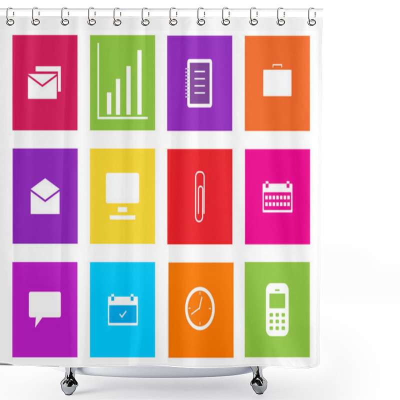 Personality  Set Of Business Icons Illustration. Shower Curtains