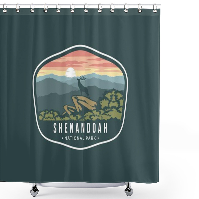 Personality  Shenandoah National Park Emblem Patch Logo Illustration Shower Curtains