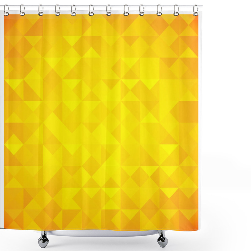 Personality  Triangle And Square Yellow Abstract Pattern Shower Curtains