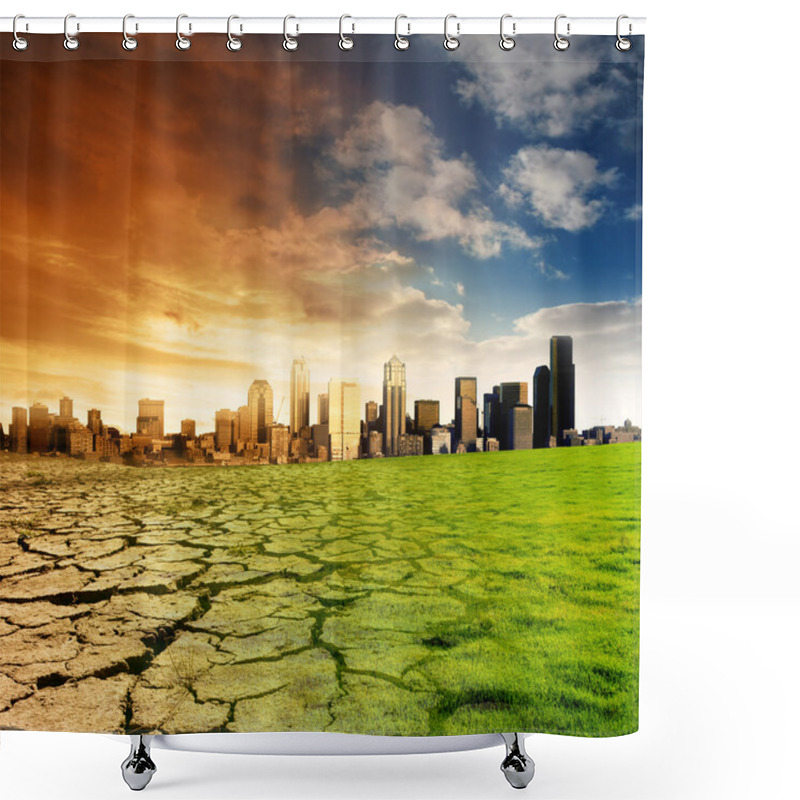 Personality  Global Warming Concept Shower Curtains