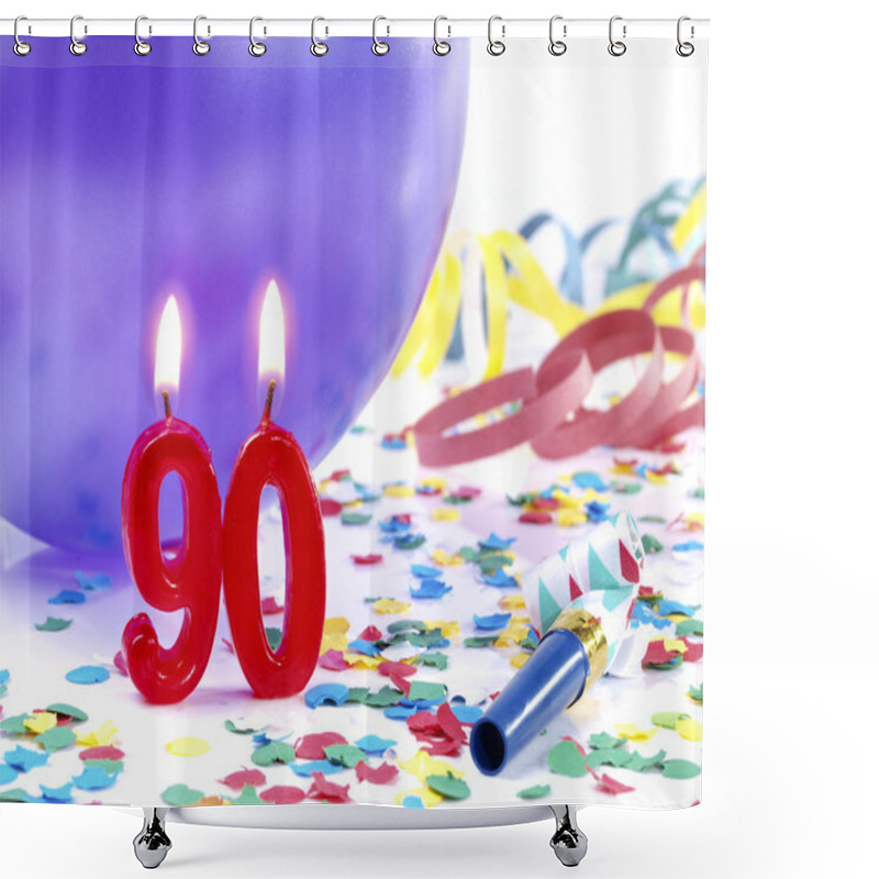 Personality  Birthday Candles Showing Nr. 90 Shower Curtains