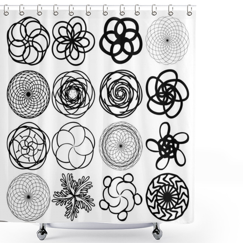 Personality  Sacred Geometry Design Set For Indie Music Cover Or T-shirt Print. Shower Curtains