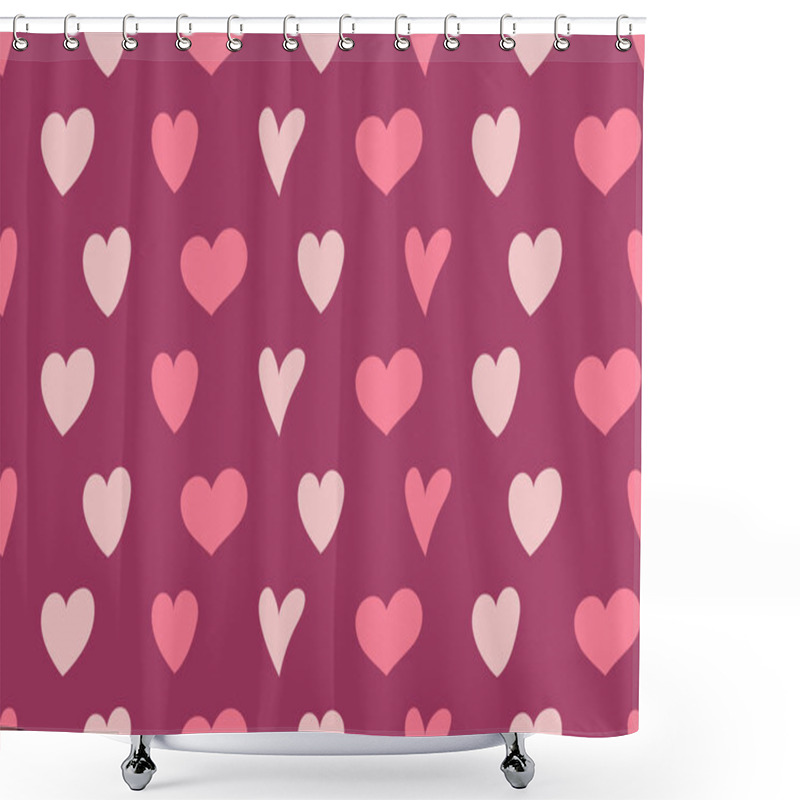 Personality  Seamless Texture With Cute Hand Drawn Hearts. Valentine's Day, Mother's Day And Women's Day. Vector Shower Curtains