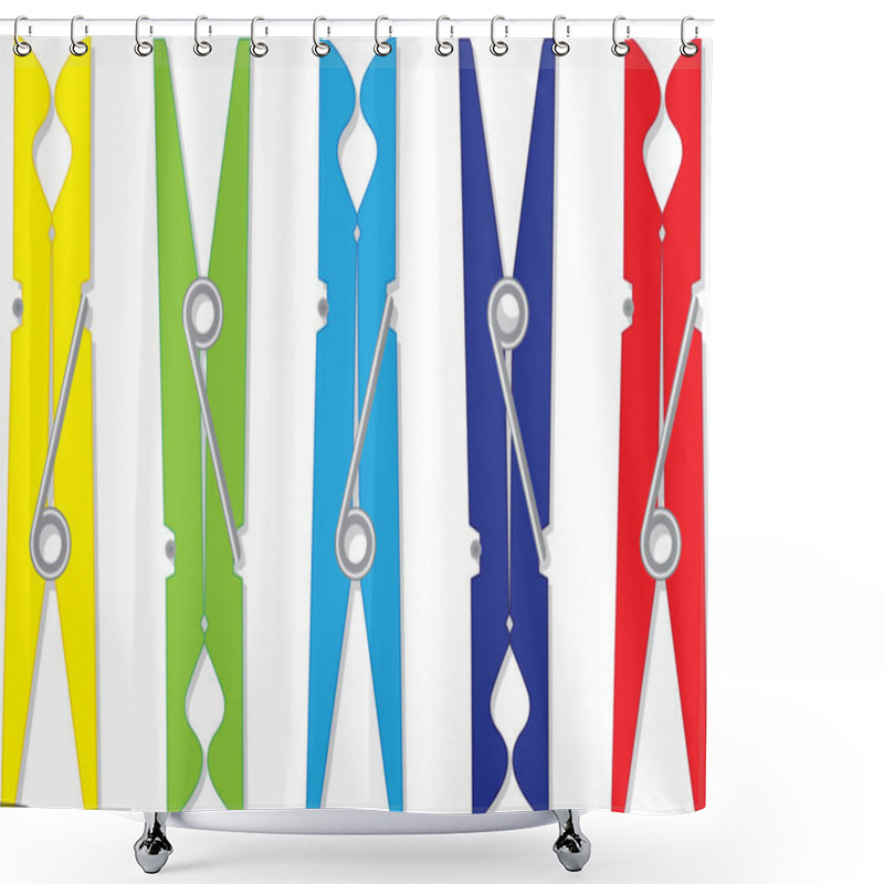 Personality  Clothes Peg Shower Curtains