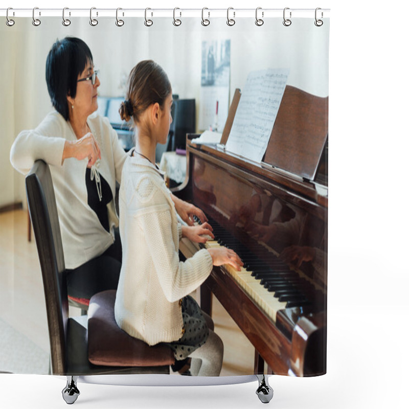 Personality  Piano Lessons At  Music School Shower Curtains