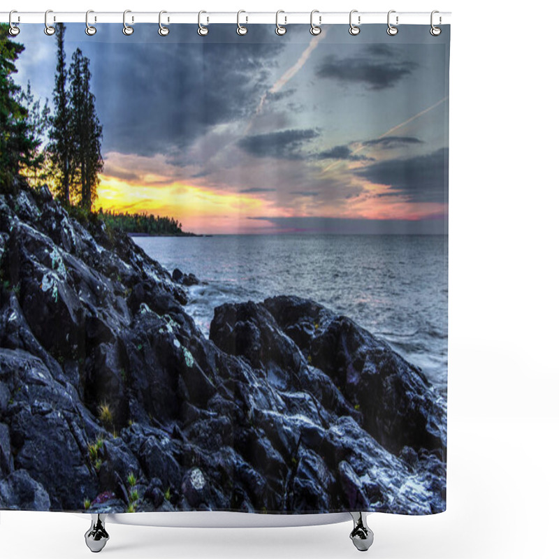 Personality  Northern Michigan Lake Superior Sunset Shower Curtains