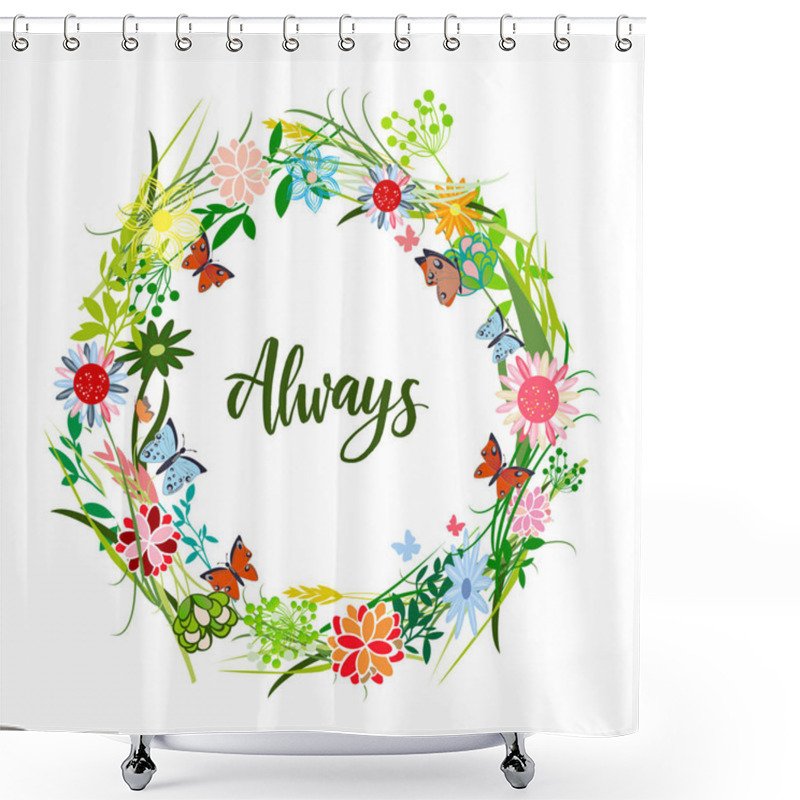 Personality  The Flowers Background Is. The Vector Illustration Is. Shower Curtains