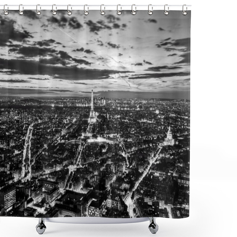 Personality  Paris Romantic Skyline, Panorama Shower Curtains