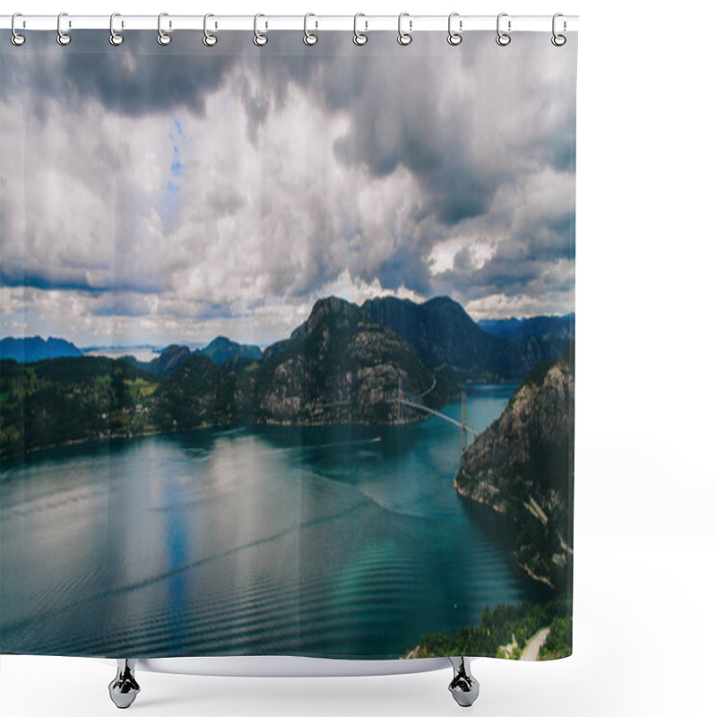 Personality  Norway  Aerial View Shower Curtains