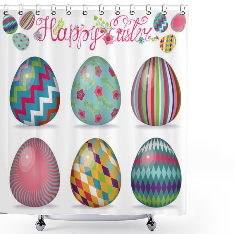 Personality  Easter Eggs Set Shower Curtains