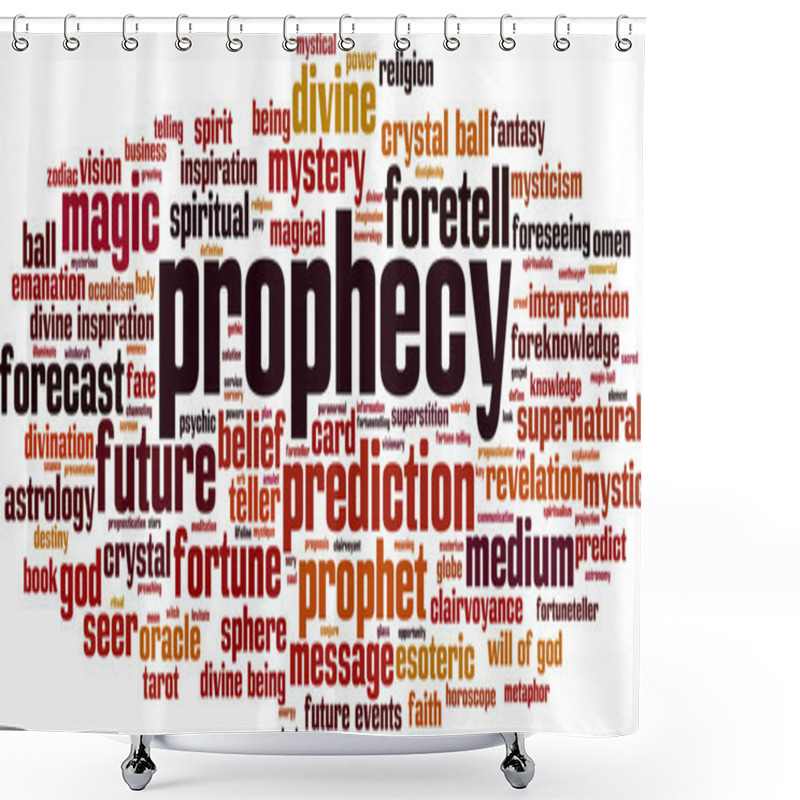 Personality  Prophecy Word Cloud Shower Curtains