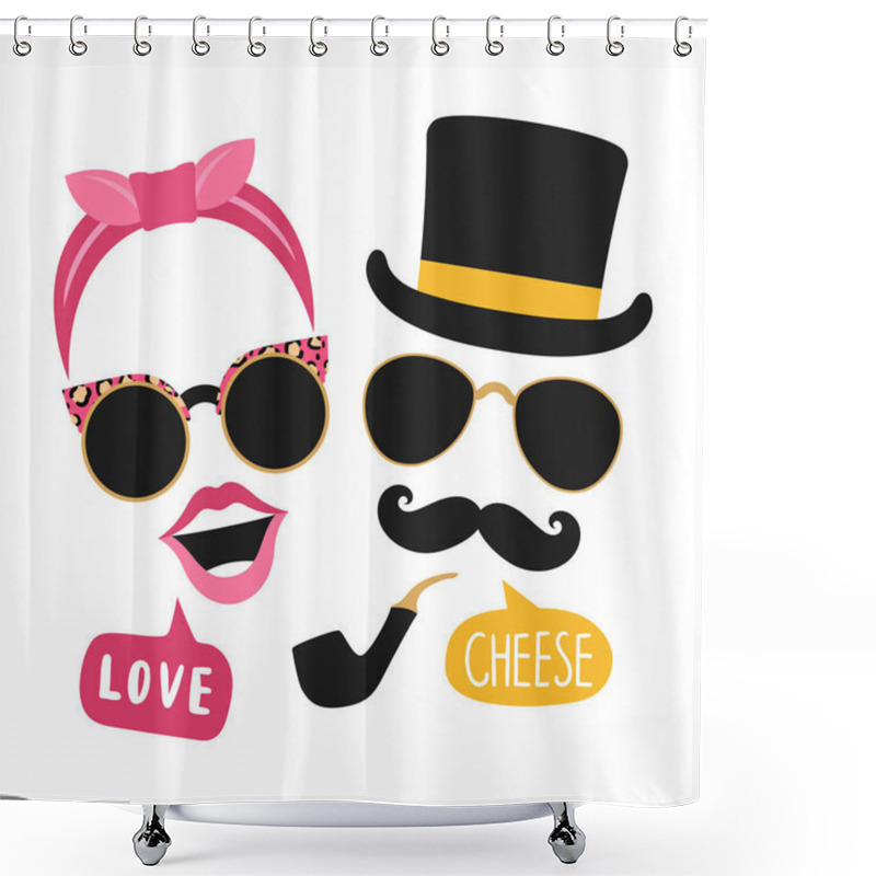 Personality  Unisex Accessories Photo Booth Props Vector Shower Curtains