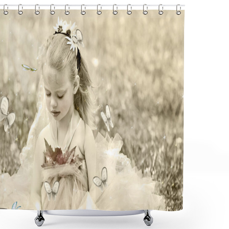 Personality  Child In Fairy Costume Shower Curtains