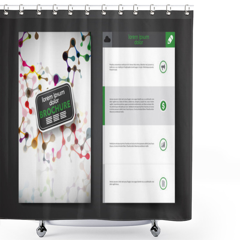 Personality  Molecule Style Set Of Brochure Shower Curtains