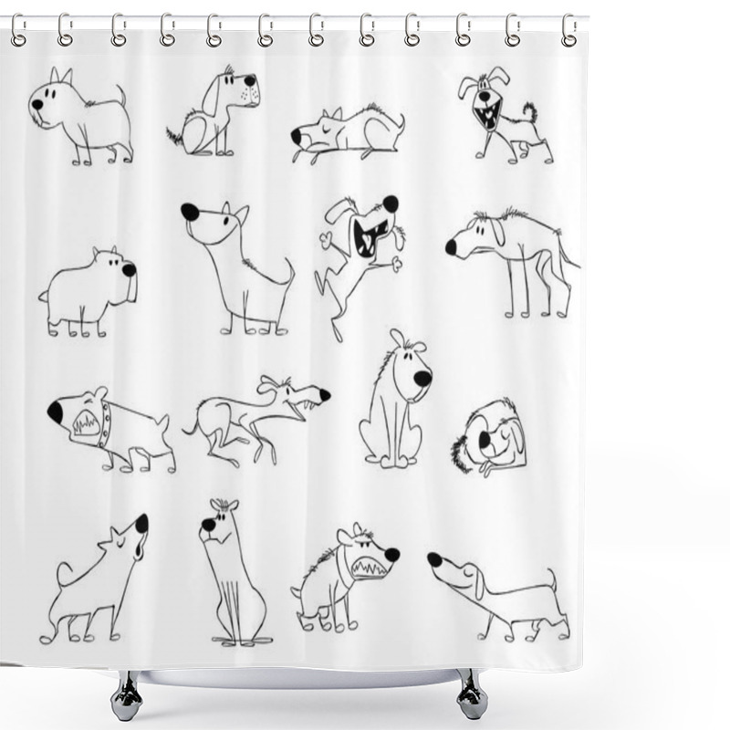 Personality  Funny Dogs Set Shower Curtains