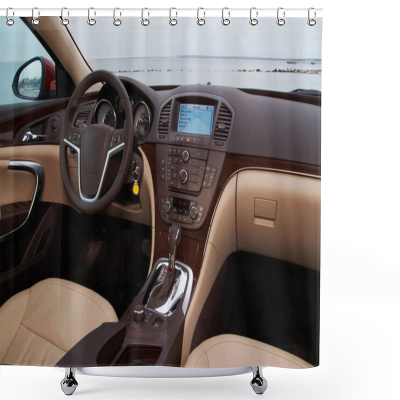 Personality  Interior Of A Modern Car Shower Curtains