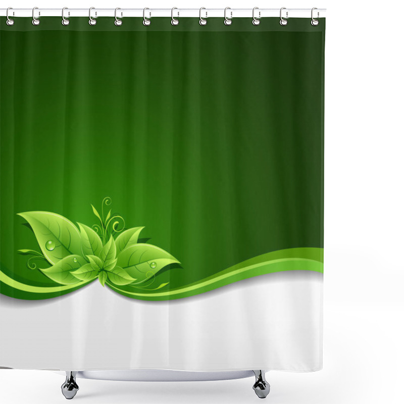 Personality  Green Leaf Ecology Concept Background Shower Curtains