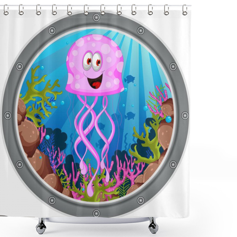 Personality  Jellyfish Cartoon Shower Curtains