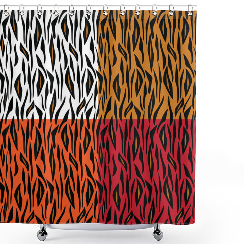 Personality  Abstract Tiger Skin Pattern Shower Curtains