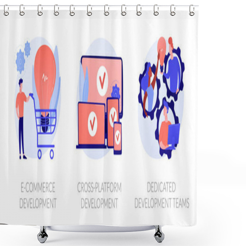 Personality  Web Development Vector Concept Metaphors Shower Curtains