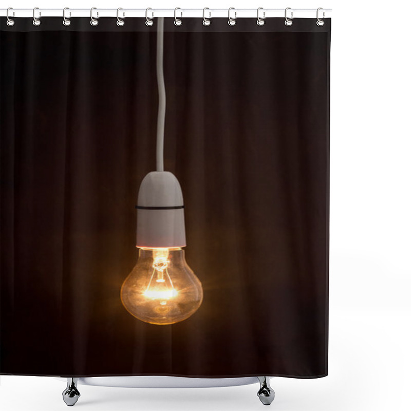 Personality  Bright Light Bulb Turned On Shower Curtains