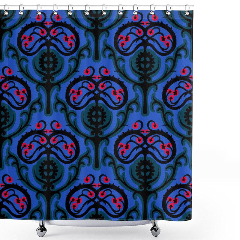 Personality  Suzani, Vector Ethnic Pattern With Kazakh Motifs Shower Curtains