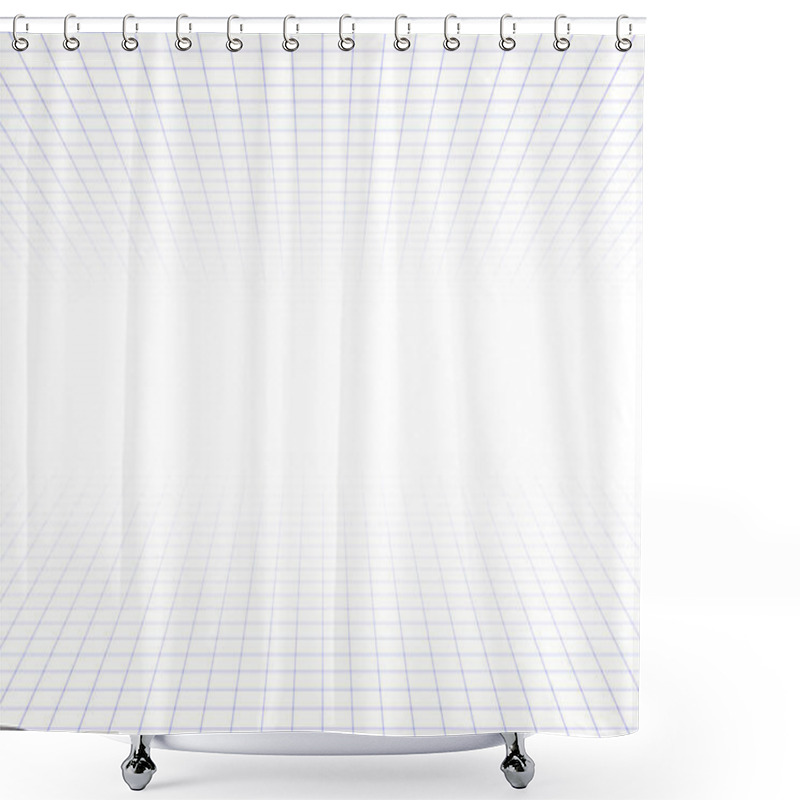 Personality  Abstract Perspective Grid. Wireframe Landscape. Vector Illustration. Shower Curtains