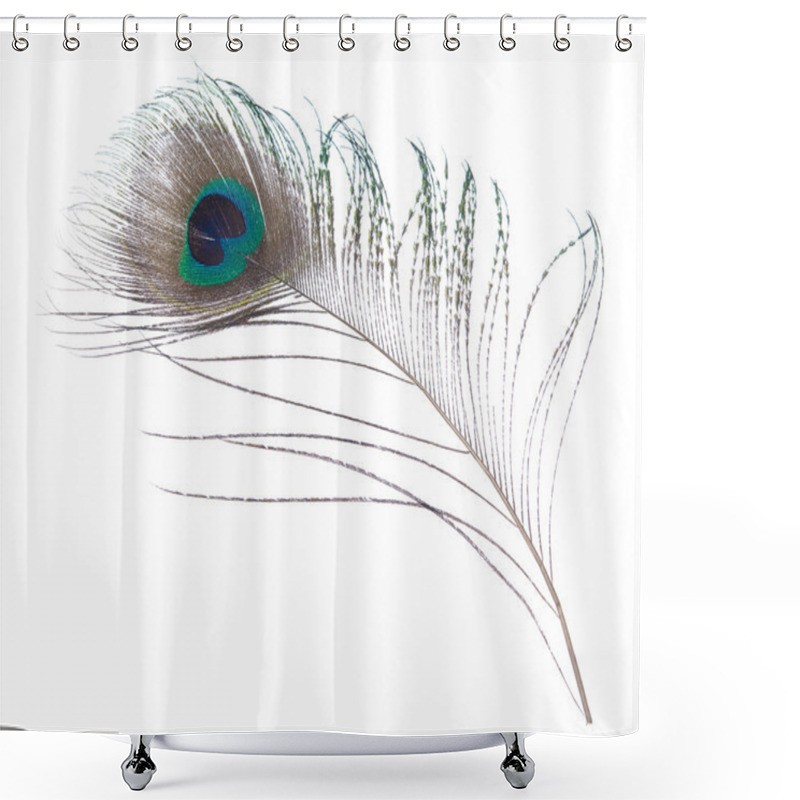 Personality  Close Up Of Peacock Feather Shower Curtains