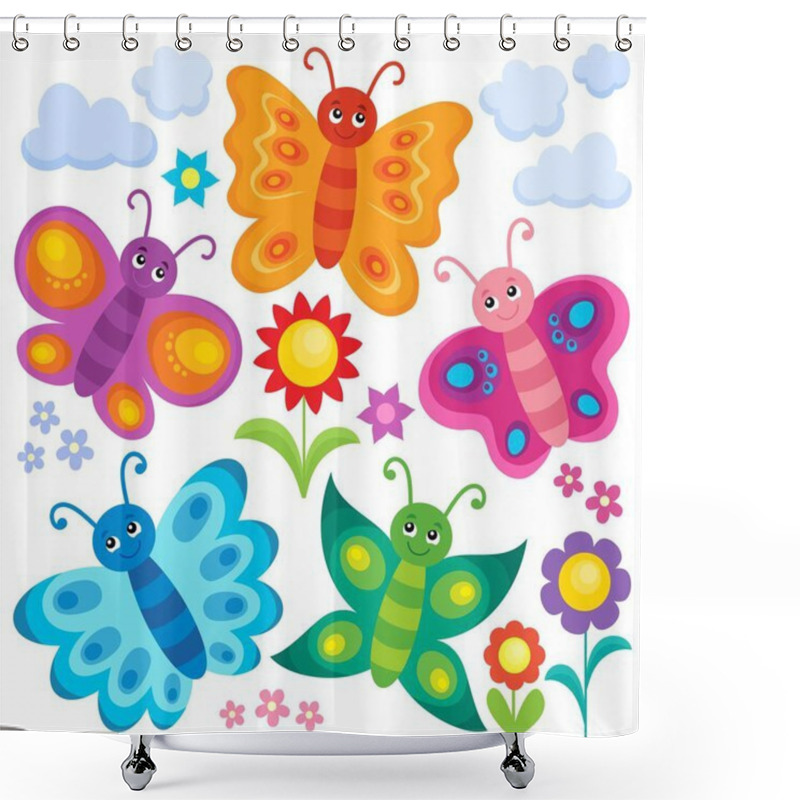 Personality  Stylized Butterflies Theme Set 1 Shower Curtains