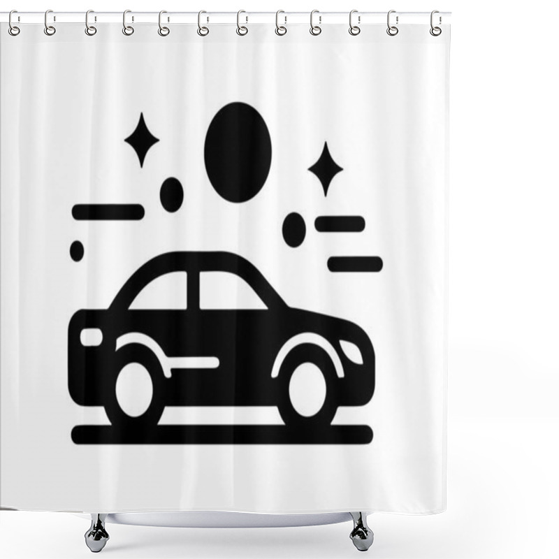 Personality  Car Wash Icon, Vector Illustration Shower Curtains