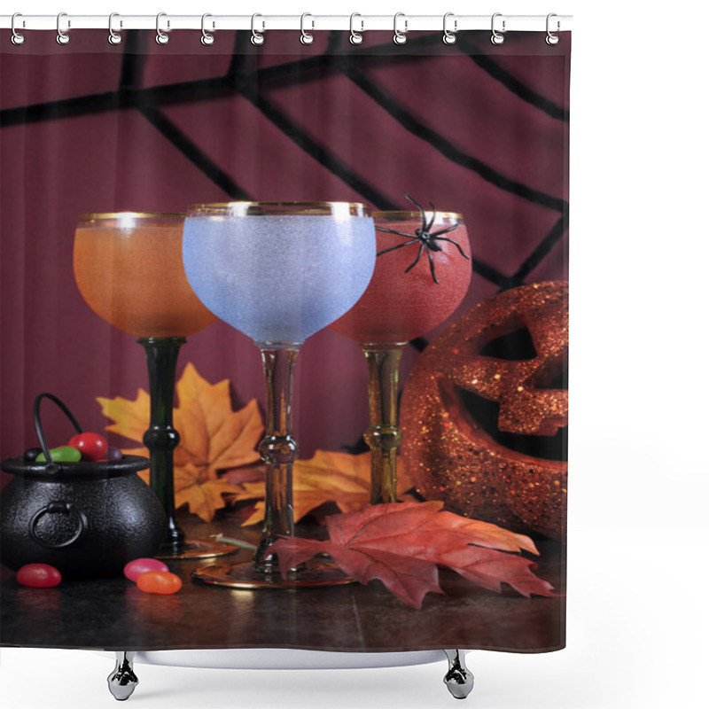 Personality  Happy Halloween Ghoulish Party Cocktail Drinks Shower Curtains