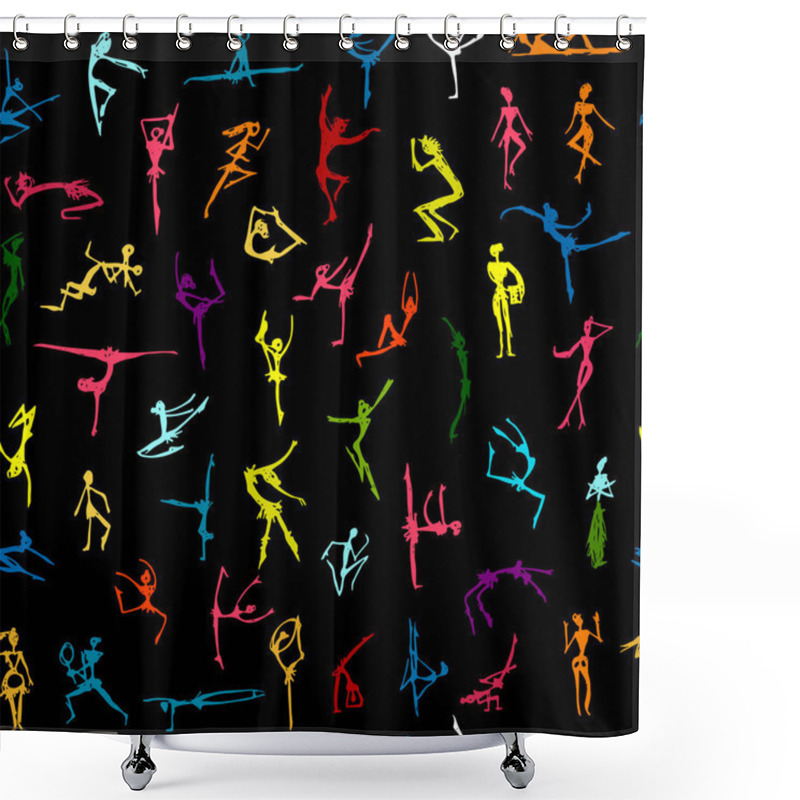 Personality  Dancing People, Sketch For Your Design Shower Curtains