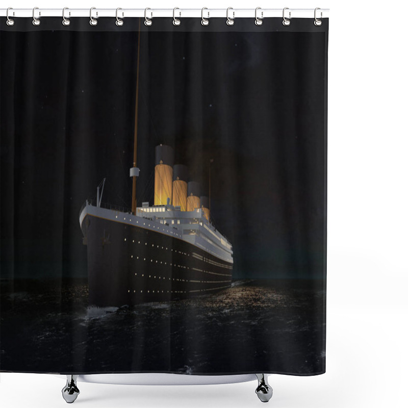 Personality  RMS Titanic Last Night On The Atlantic Illustration Shower Curtains