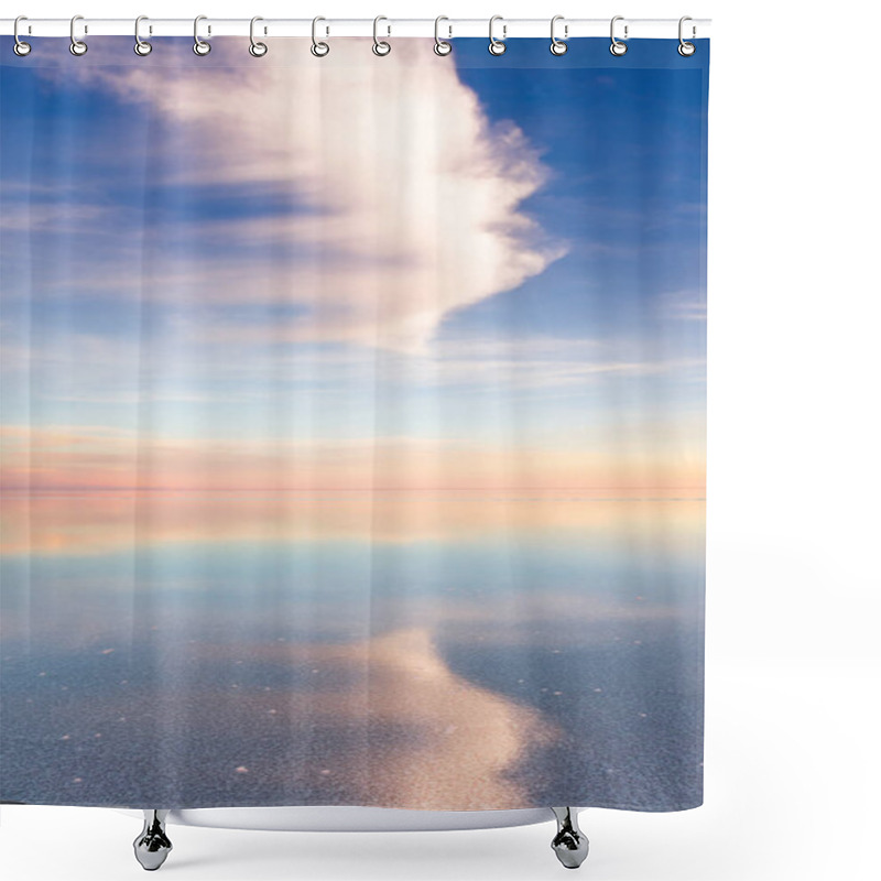 Personality  Mirror Surface Of Salar De Uyuni Salt Flat At Sunset. Altiplano, Bolivia Shower Curtains