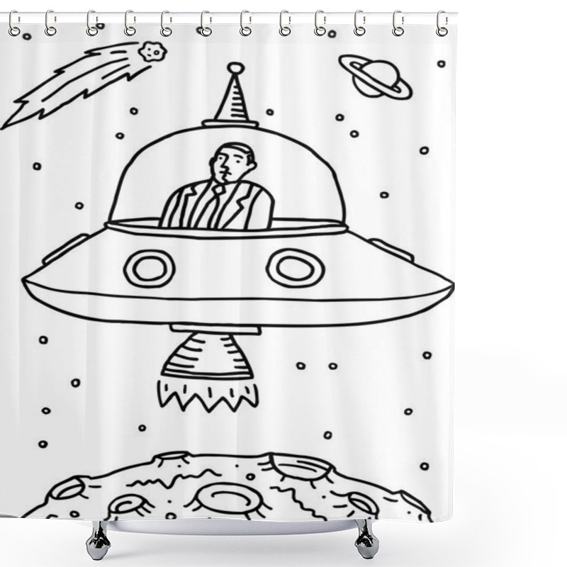 Personality  Illustration Of The Last Frontier - Black And White Shower Curtains