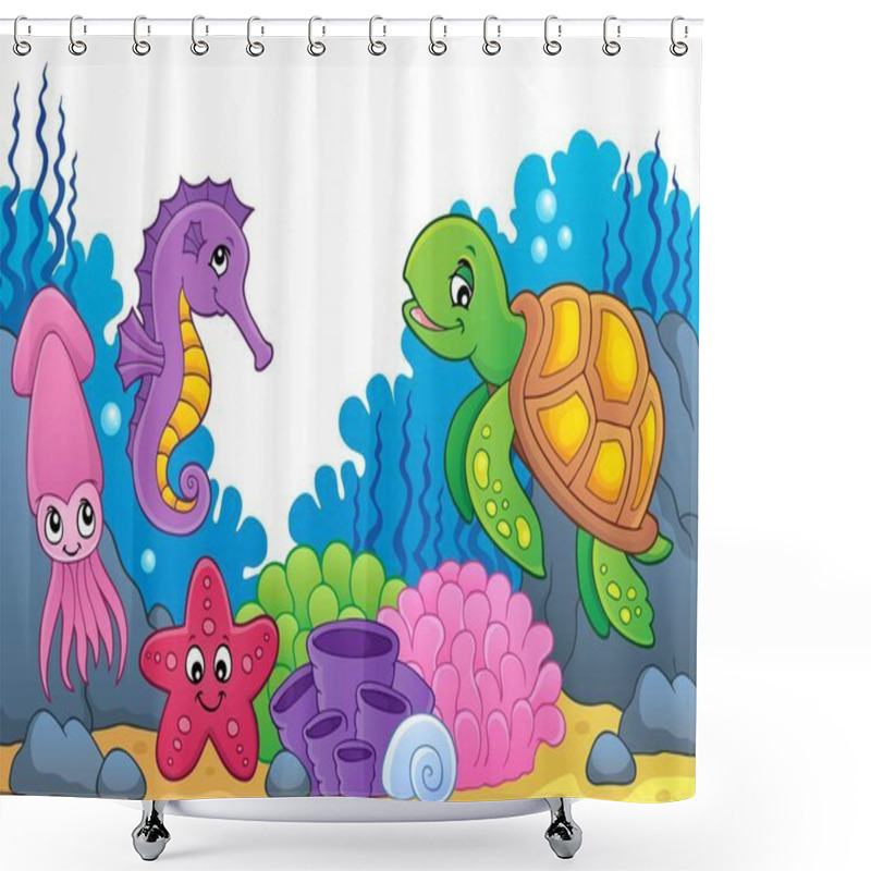 Personality  Sea Life Theme Image 5 - Eps10 Vector Illustration. Shower Curtains