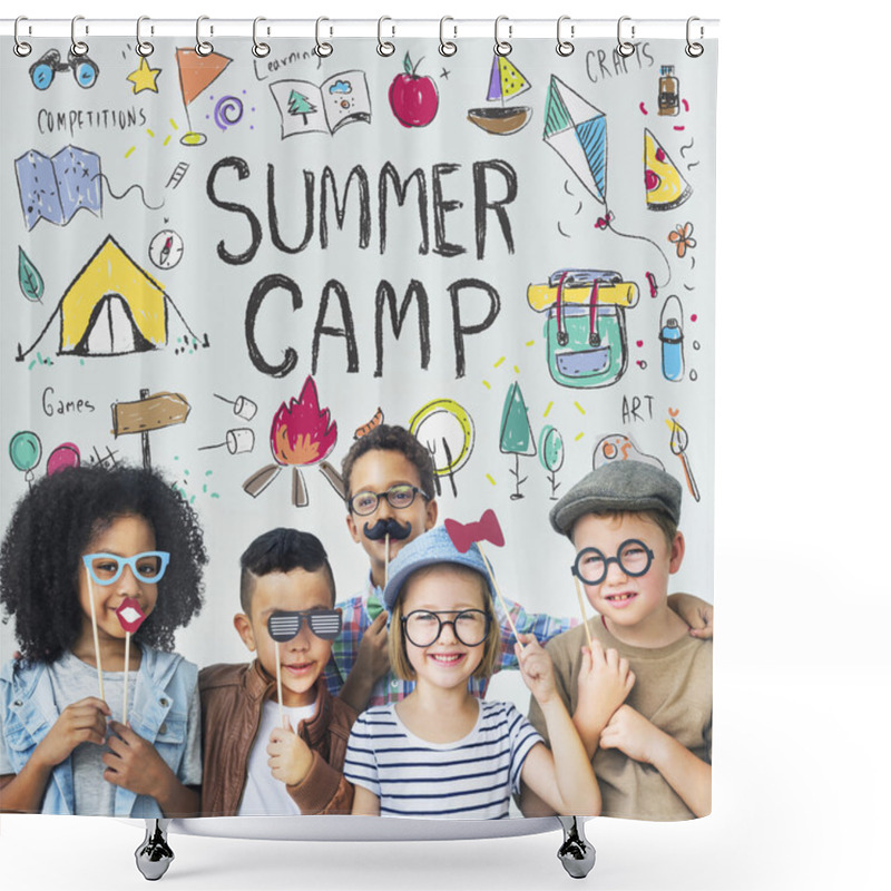 Personality  Kids Laughing And Have Fun Shower Curtains