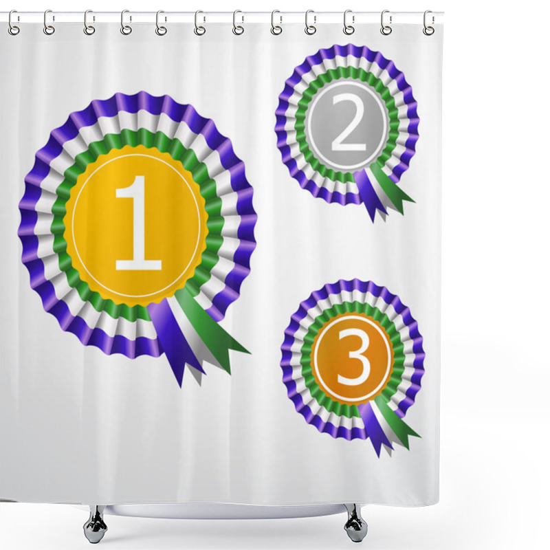 Personality  Award Ribbon.  Vector Illustration. Shower Curtains