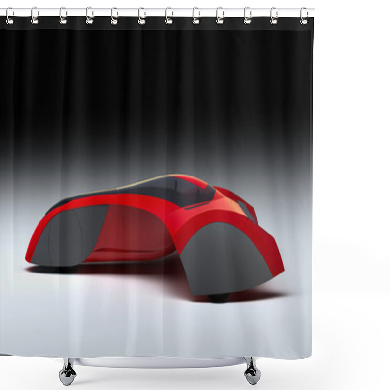 Personality  Red Sports Car - Futuristic Vehicle Shower Curtains