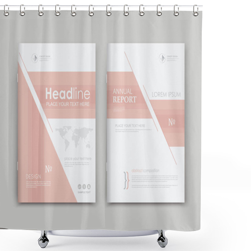 Personality  Abstract Composition. Text Frame Surface. White A4 Brochure Cover Design. Title Sheet Model Set. Financial Analytic. Red Lines, Arrow Icon. Vector Front Page Font. Ad Banner Form Texture. Flier Fiber Shower Curtains