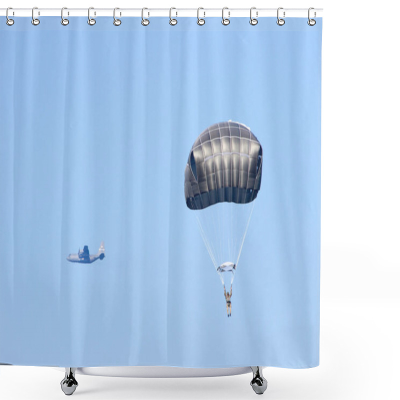 Personality  Parachute And Hercules Plane Shower Curtains