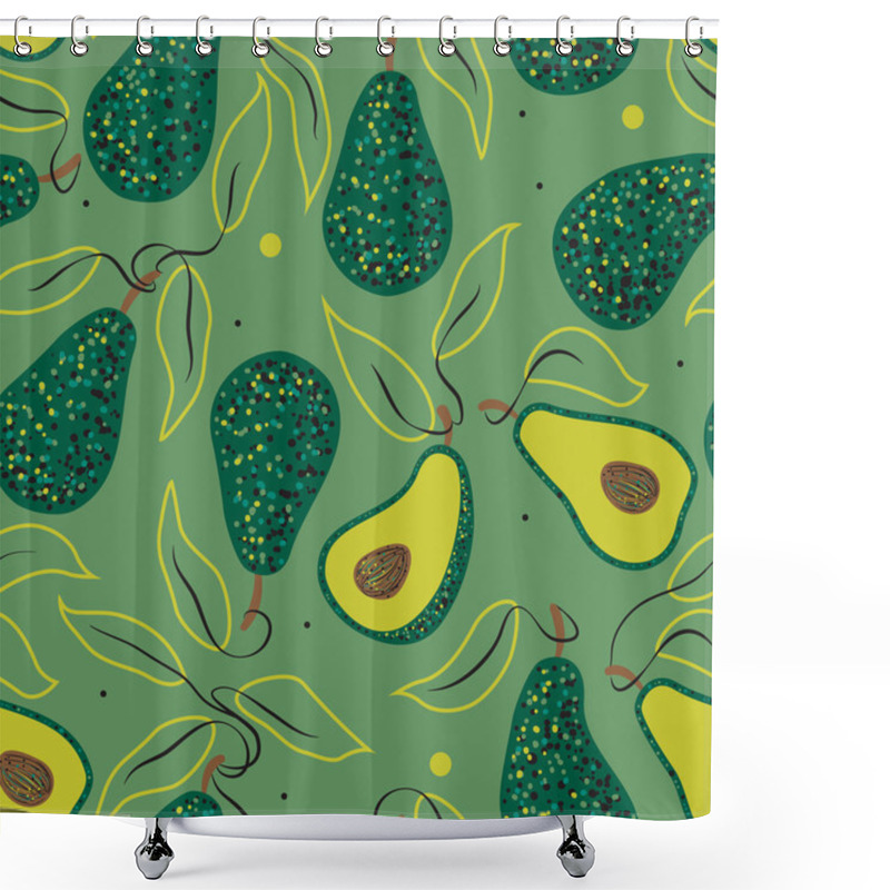 Personality  Patten With Avocado Slices Shower Curtains