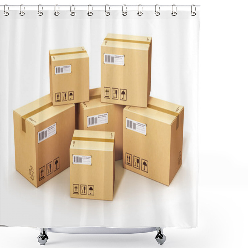 Personality  Cardboard Boxes Shower Curtains