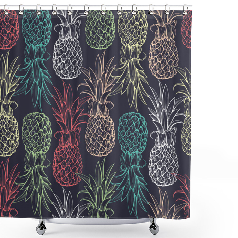 Personality  Pineapples Seamless Pattern Shower Curtains