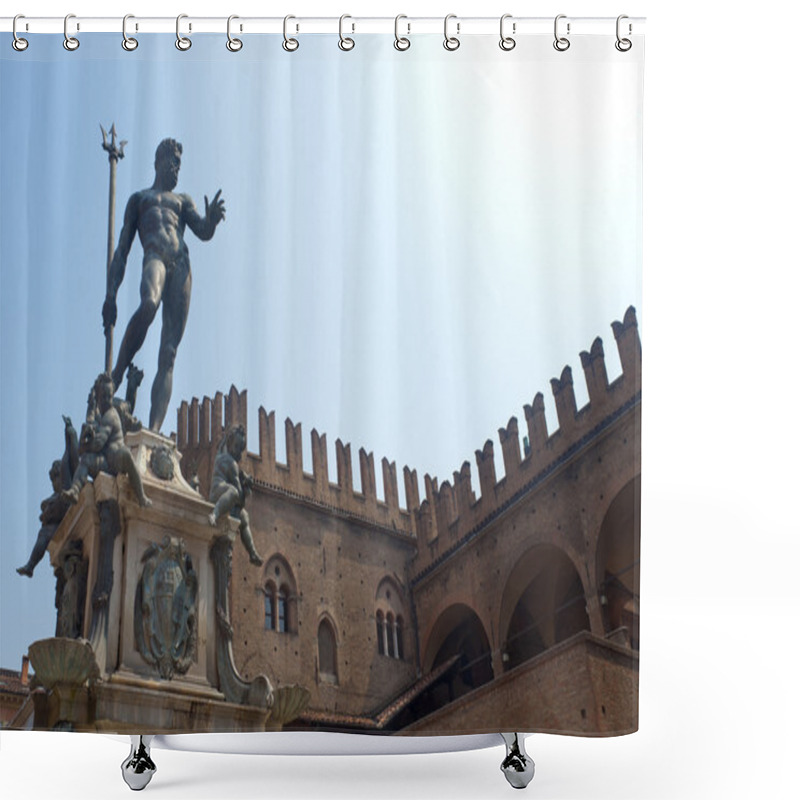 Personality  Bologna (Emilia-Romagna, Italy) Neptune's Bronze Statue And Hist Shower Curtains