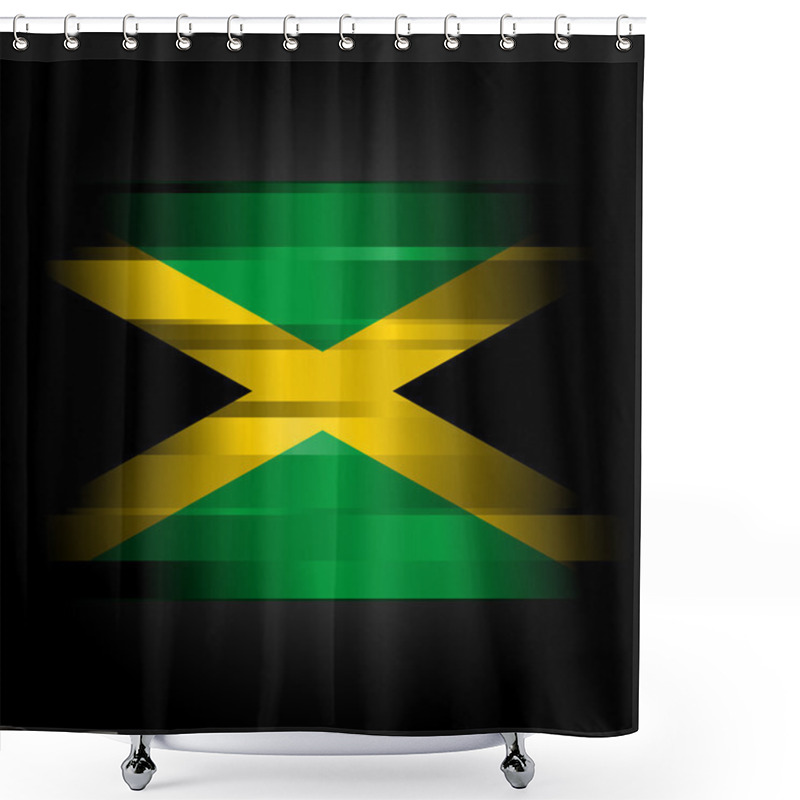 Personality  Abstract Flag Of Jamaica On Black Background Shower Curtains